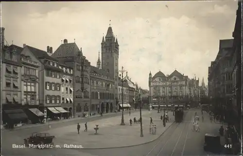 Basel BS Marktplatz Rathaus  Strassenbahn / Basel /Bz. Basel Stadt City