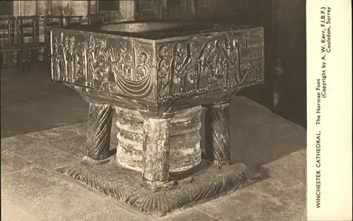 Winchester Cathedral Norman Font / Winchester /Hampshire CC