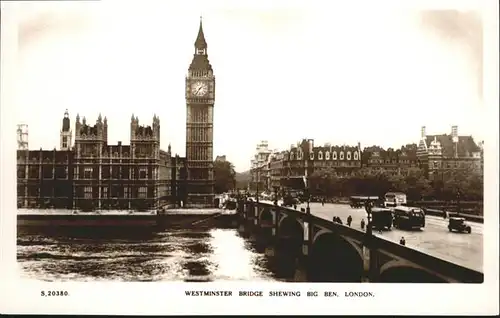 London Westminster Bridge Shewing Big Ben  / City of London /Inner London - West