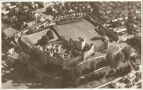 Ludlow Sheet with Ludford Castle Fliegeraufnahme / South Shropshire /Shropshire CC