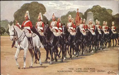 London Life Guards Marching Through Pferde / City of London /Inner London - West
