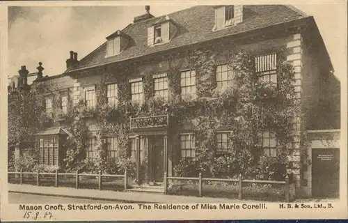 Stratford-on-Avon Residence Miss Marie Corelli / Stratford-on-Avon /Warwickshire