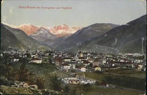 Gries Bozen mit Rosengarten Virglbahn / Italien /Italien