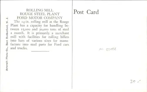 Dearborn Michigan Rolling Mioll Rouge Steel Plant Ford Motor Company / Dearborn /