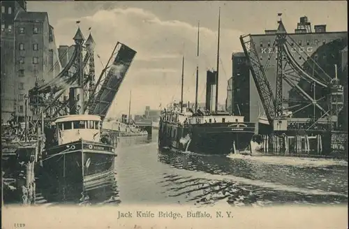 Buffalo New York Jack Knife Bridge Schiff  / Buffalo /