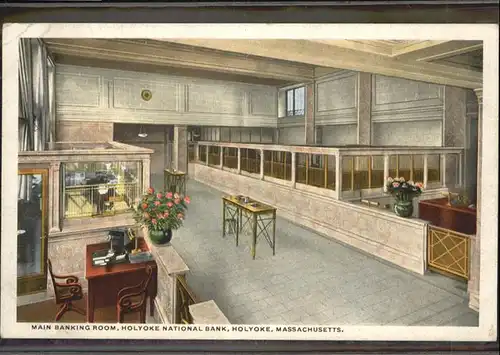 Massachusettl Main Banking Room Holyoke National Bank  / United States /