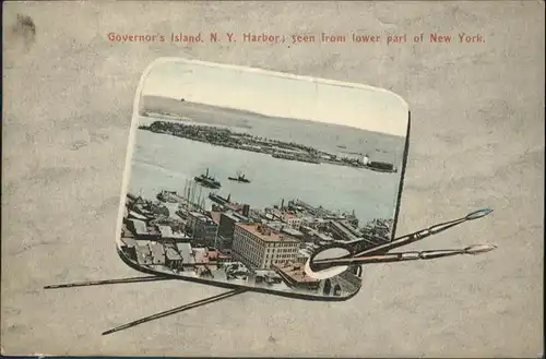 New York City Governors Island Harbor  / New York /