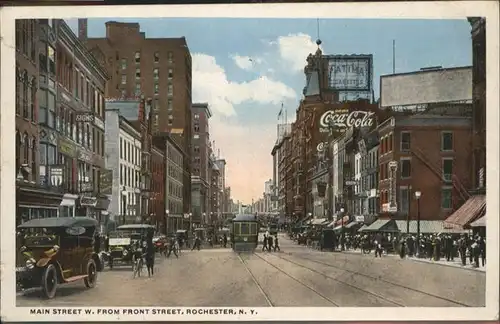 Rochester New York Main Street From Front Street Strassenbahn Coca Cola / Rochester /