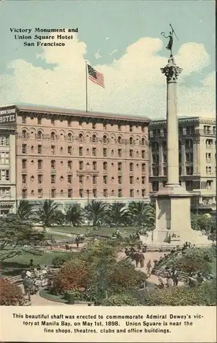 San Francisco California Victory Monument Union Square Hotel  / San Francisco /