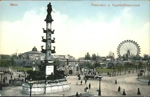 Wien Praterstern Tegetthoffmonument Kutsche  / Wien /Wien