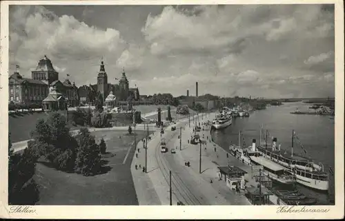 Stettin Westpommern Hafenterrasse Schiff  / Szczecin /