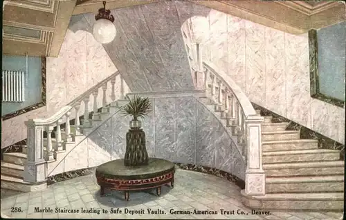 Denver City Marble Staircase leading Safe Deposit Vaults / Denver City /