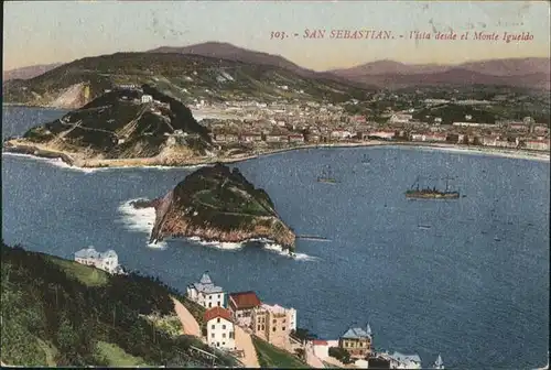 San Sebastian Guipuzcoa Monte Igueldo Schiff  / Donostia-San Sebastian /Guipuzcoa