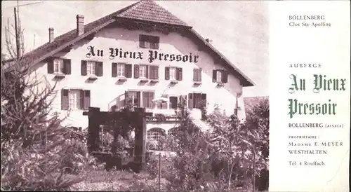 Rouffach Auberge Au Vieux Pressoir Bollenberg / Rouffach /Arrond. de Guebwiller