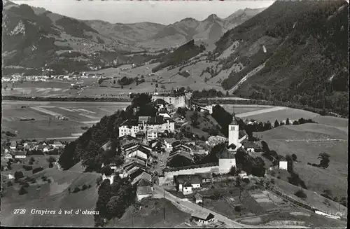 Gruyeres FR Fliegeraufnahme  / Gruyeres /Bz. La Gruyere