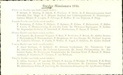 Steyl Niederlande Missionare 1936 / Niederlande /