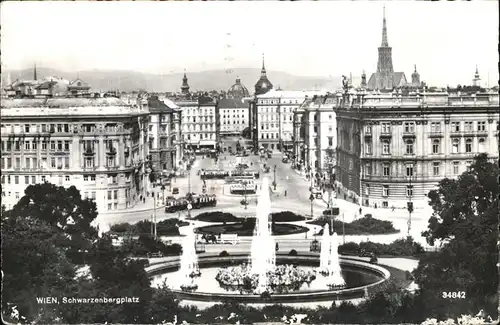 Wien Schwarzenbergplatz Springbrunnen Strassenbahn / Wien /Wien