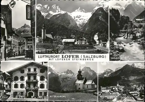 Lofer Saalbach Kirche Gasthof zur Post  / Lofer /Pinzgau-Pongau