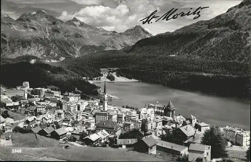 St Moritz GR Panorama Graubuenden / St Moritz /Bz. Maloja