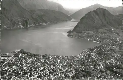 Lugano TI Lugano Monte San Salvatore Fliegeraufnahme  x / Lugano /Bz. Lugano City