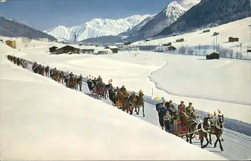 Davos GR Davos Schlittenfahrt x / Davos /Bz. Praettigau-Davos