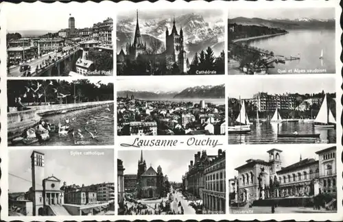 Lausanne VD Lausanne Grand Pont Kathedrale Schiff St Francois Universitaet x / Lausanne /Bz. Lausanne City