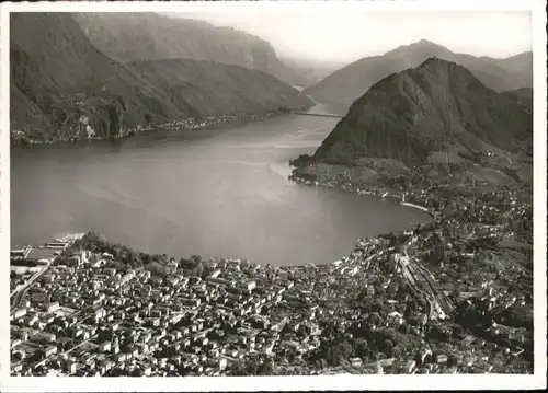 Lugano TI Lugano Monte San Salvatore Fliegeraufnahme  x / Lugano /Bz. Lugano City