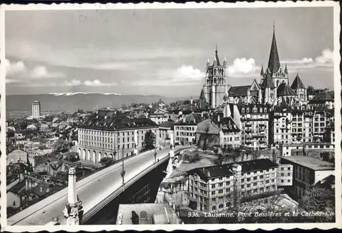 Lausanne VD Lausanne Pont Bessieres Cathedrale x / Lausanne /Bz. Lausanne City