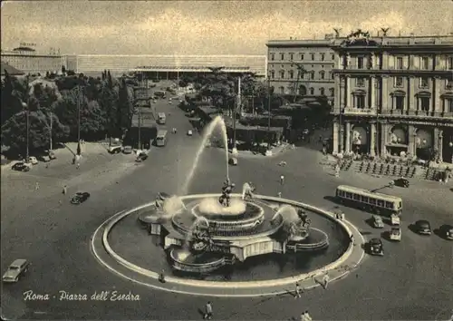 Rom Roma Roma Esedra Platz Piazza Esedra Brunnen Bus * /  /Rom