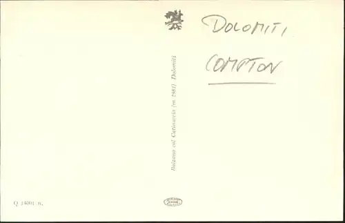 Compton E. H. Compton [Handschriftlich] Dolomiti * / Kuenstlerkarte /