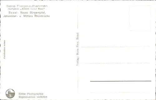 Basel BS Basel Fliegeraufnahme Buergerspital Johanniter Rheinbruecke * / Basel /Bz. Basel Stadt City