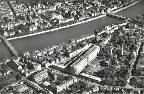 Basel BS Basel Fliegeraufnahme Buergerspital Johanniter Rheinbruecke Mittlere Rheinbruecke * / Basel /Bz. Basel Stadt City