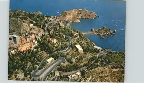 Taormina Sizilien Taormina Aereo Isola Bella Insel Fliegeraufnahme  * /  /Messina