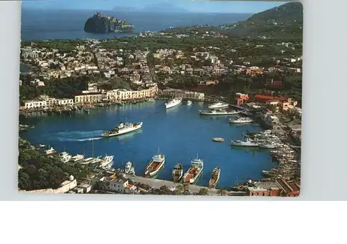 Ischia Ischia Porto Castello Hafen Schloss Fliegeraufnahme x / Insel Golfo di Napoli /