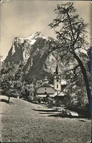 hw00105 Grindelwald Kirche Wetterhorn Kategorie. Grindelwald Alte Ansichtskarten