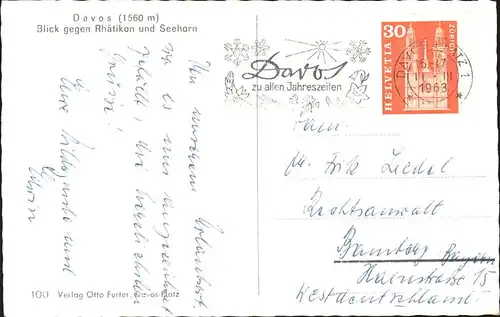 hw00117 Davos GR Rhaetikon Seehorn Kategorie. Davos Alte Ansichtskarten