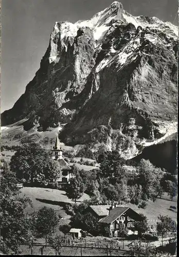 hw00368 Grindelwald Kirche Wetterhorn Kategorie. Grindelwald Alte Ansichtskarten