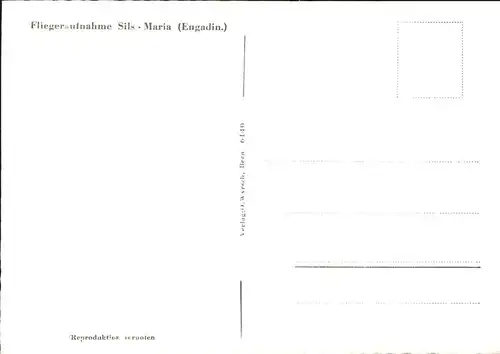 Sils Maria Graubuenden Fliegeraufnahme  / Sils Maria /Bz. Maloja