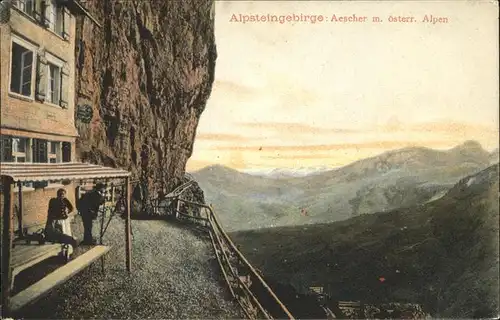 Aescher-Wildkirchli Blick auf oesterreich. Alpen Kat. Weissbad