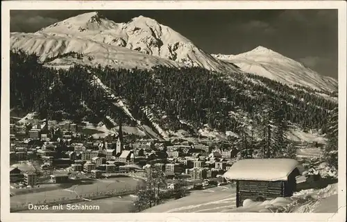 hw00874 Davos GR Schiahorn Kategorie. Davos Alte Ansichtskarten
