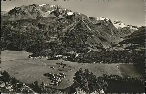 Sils Baselgia Silsersee Gesamtansicht Kat. Sils Baselgia