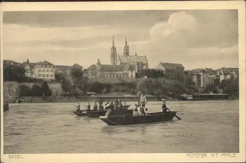 Basel Muenster Rhein Boote Kat. Basel