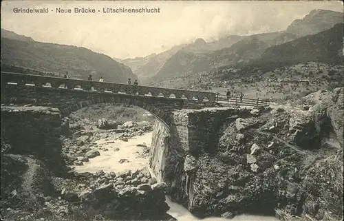 hw02061 Grindelwald Neue Bruecke Luetschinenschlucht Kategorie. Grindelwald Alte Ansichtskarten