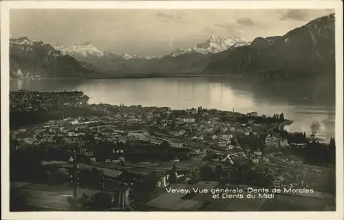 Vevey VD Fliegeraufnahme Dents du Midi Kat. Vevey