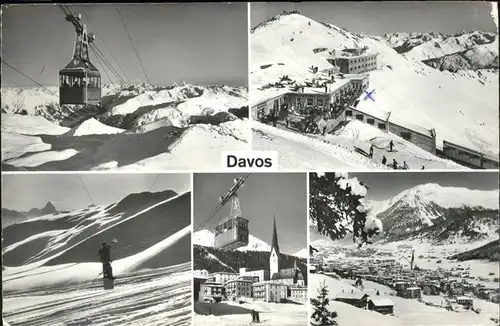 hw02337 Davos GR Seilbahn Ski  Kategorie. Davos Alte Ansichtskarten