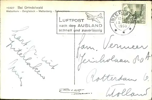 hw02368 Grindelwald Wetterhorn Berglistock Mettenberg  Kategorie. Grindelwald Alte Ansichtskarten