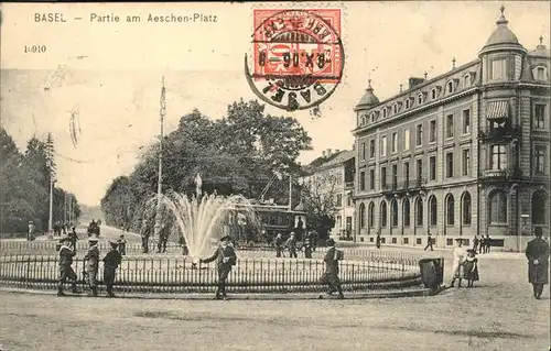 Basel Aeschen Platz Springbrunnen Kat. Basel