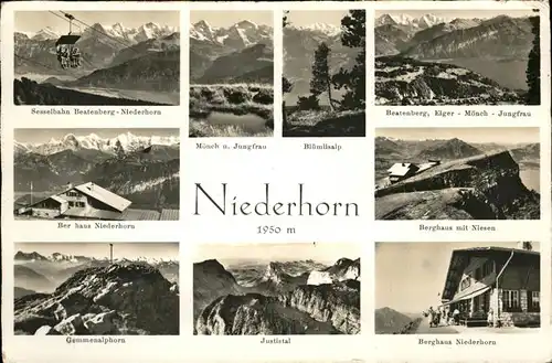 Niederhorn Berghaus Niesen Eiger Moench Jungfrau Beatenberg Sesselbahn  Kat. Niederhorn