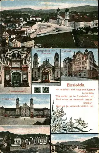 Einsiedeln SZ Rathaus Stifts Kirche Brunnen Gnadenkapelle  / Einsiedeln /Bz. Einsiedeln