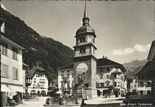 Altdorf UR Tell Denkmal Brunnen Kat. Altdorf UR